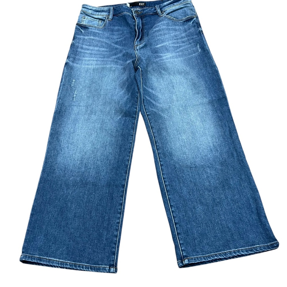 Kut From the Kloth Charlotte High Rise Culotte Straight Barrel Jeans Size 12